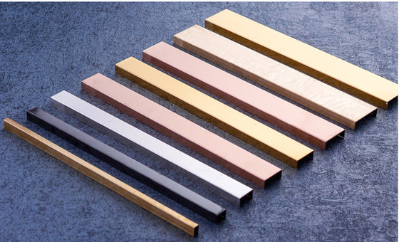 U Shape 201 Stainless Steel Tile Trim For Building Wall Decoration