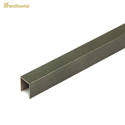 DIN Brushed Steel Tile Trim 10mm U Channel Edge Profile