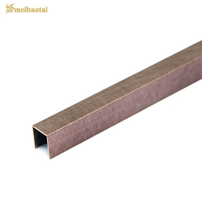 DIN Brushed Steel Tile Trim 10mm U Channel Edge Profile