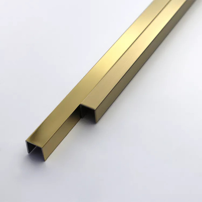 U6 Profile Mirror Stainless Steel Ceiling Tile Decoration Shape 10FT Length