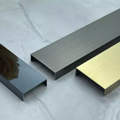 Hairline Mirror Stainless Steel Tile Trim U Shape Decorative Inlay Profile For Living Room