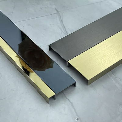 Hairline Mirror Stainless Steel Tile Trim U Shape Decorative Inlay Profile For Living Room