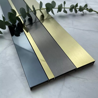 Hairline Mirror Stainless Steel Tile Trim U Shape Decorative Inlay Profile For Living Room