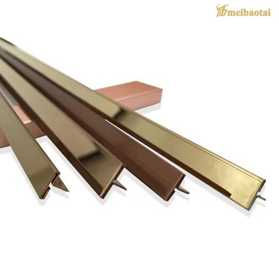 ASTM 8FT Stainless Steel Tile Edging Strip Decoration Profile T Tile Trim
