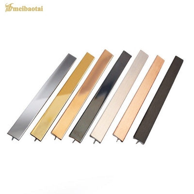 ASTM 8FT Stainless Steel Tile Edging Strip Decoration Profile T Tile Trim