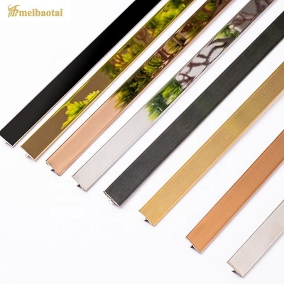 ASTM 8FT Stainless Steel Tile Edging Strip Decoration Profile T Tile Trim
