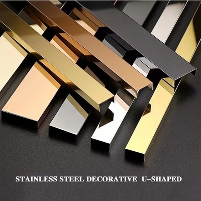 JIS Stainless Steel Tile Trim U Profile Decorative Profile With V Groove