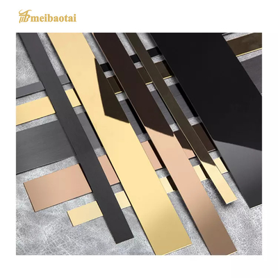 10mm Stainless Steel Tile Trim For Corner Decoration Brushed Flat Strips