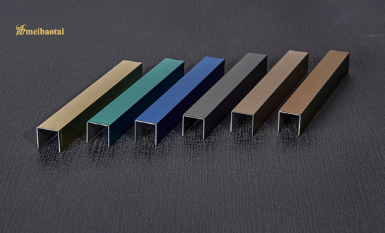 0.8mm U6 U8 U25 Gold Mirror Hailrine Stainless Steel Tile Trim Decoration U Profile