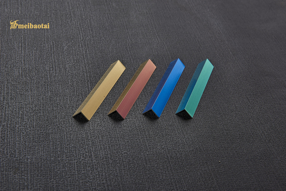 Green Blue Gold Color 20mm SS Tile Trim L Profile For Wall Decorate