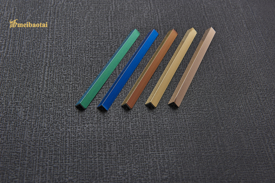Green Blue Gold Color 20mm SS Tile Trim L Profile For Wall Decorate