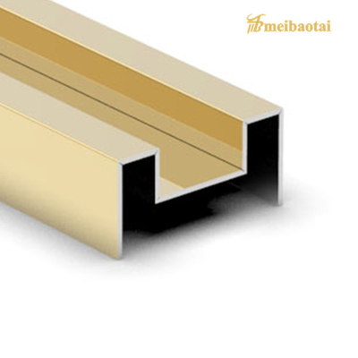 201 304 Golden Hairline Mirror Stainless Steel Tile Trim Metal U Profile