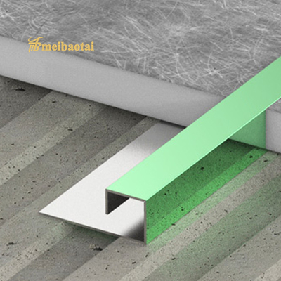 Rose Gold Green Black Mirror Stainless Steel Tile Trim 0.65mm T Profile