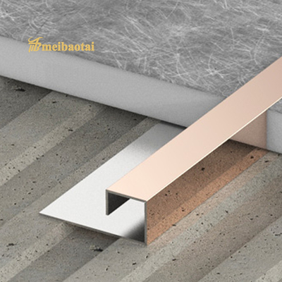 Rose Gold Green Black Mirror Stainless Steel Tile Trim 0.65mm T Profile