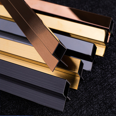 JIS Stainless Steel Tile Trim U Profile Decorative Profile With V Groove