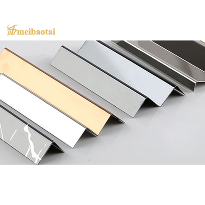 10FT L Shape Tile Trim Gold Silver Black Rose Gold Mirror Hairline Tile Edge Trim