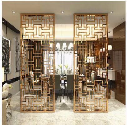 Rose Gold Mirror Stainless Steel Room Divider Decoration Hotel , Living rooms