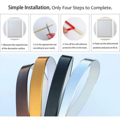 Silver Mirror Hairline Metal Stainless Steel Adhesive Roll Flat Tape