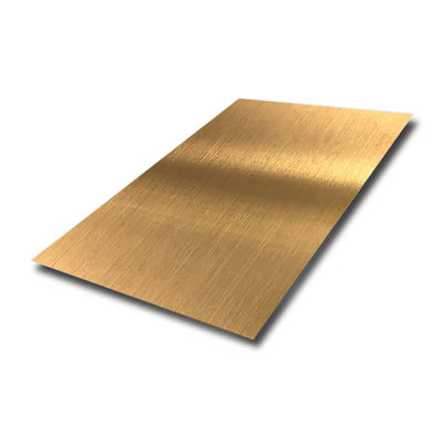 PVD Ti Gold 201 Hairline Stainless steel Sheet Metal Plate