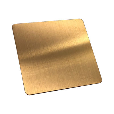 PVD Ti Gold 201 Hairline Stainless steel Sheet Metal Plate