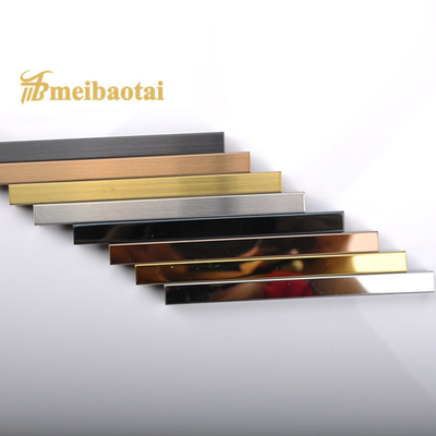 T Slot Decorative Stainless Steel Tile Trim 304 PVD Color Mirror Finish