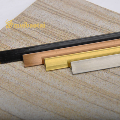 T Slot Decorative Stainless Steel Tile Trim 304 PVD Color Mirror Finish