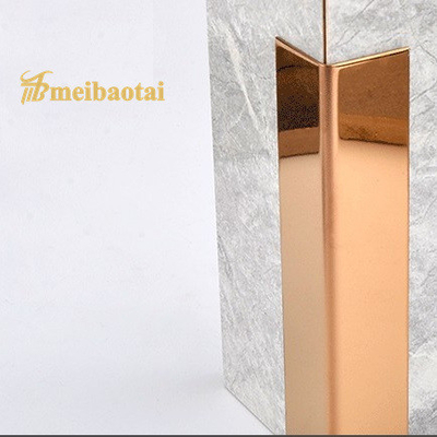 3048MM Length Stainless Steel Tile Trim Profiles Gold Mirror