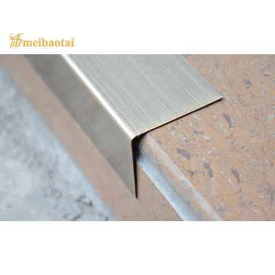 3048MM Length Stainless Steel Tile Trim Profiles Gold Mirror
