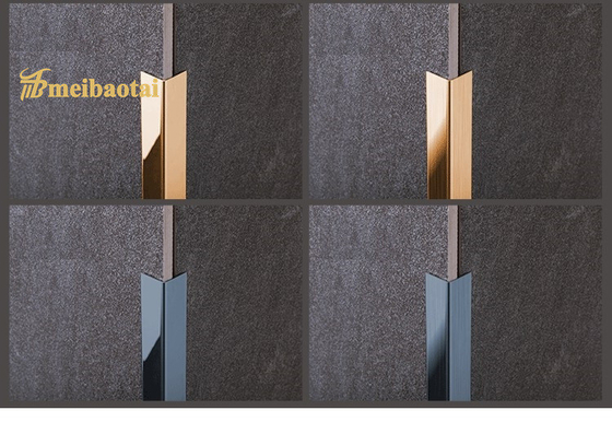 Mirror Finish L Slot Stainless Steel Tile Trim Hotel Decorative