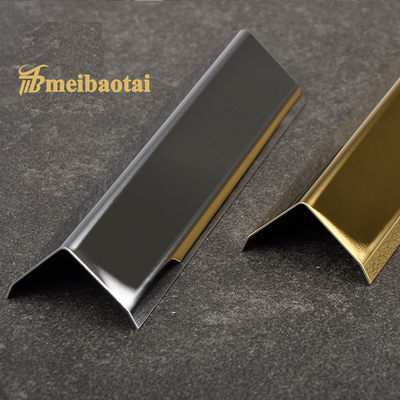 3048MM Length L Slot Stainless Steel Tile Trim Color Mirror Finished Decorative