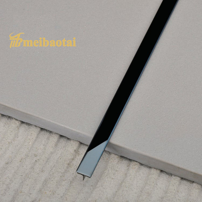 304 Stainless Steel Tile Trim 6mm Black PVD SS Decorative T Trim