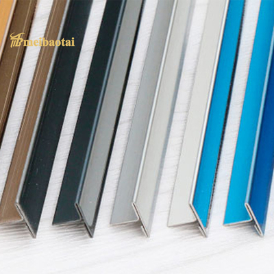 304 Decorative T Slot Stainless Steel Tile Trim Color Hairline Finish