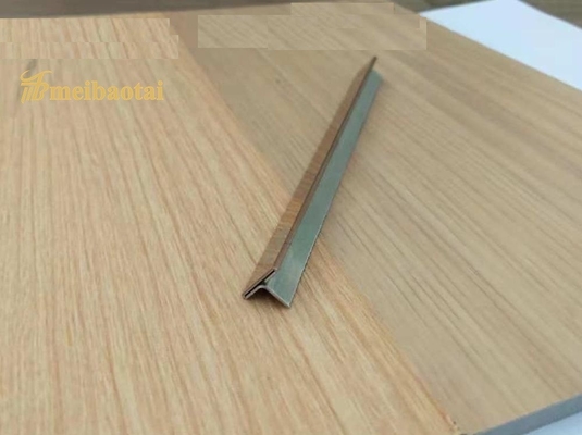 304 Decorative T Slot Stainless Steel Tile Trim Color Hairline Finish