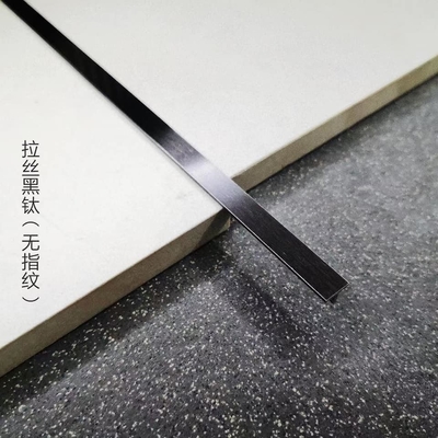 ISO Stainless Steel Tile Trim 8mm , Black PVC Brushed Stainless Tile Trim