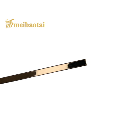 Brushed 8mm Stainless Steel Tile Trim EN Standard Rose Color Color