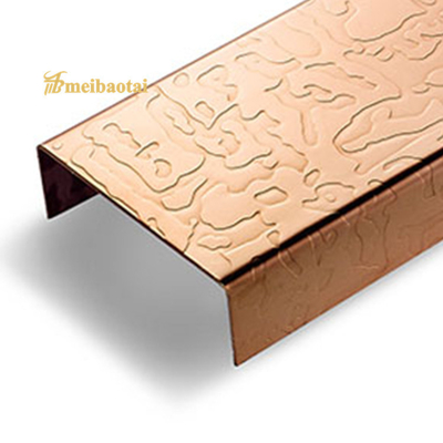 U Slot Stainless Steel Tile Trim 201 304 color Embossed Finish Profiles