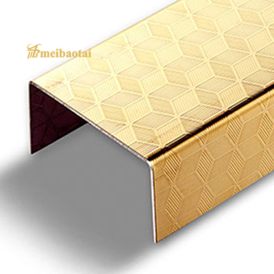 U Slot Stainless Steel Tile Trim 201 304 color Embossed Finish Profiles