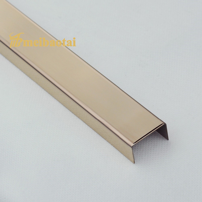 304 Stainless Steel U Channel Trim HV200 Hardness With 7c PVC Film