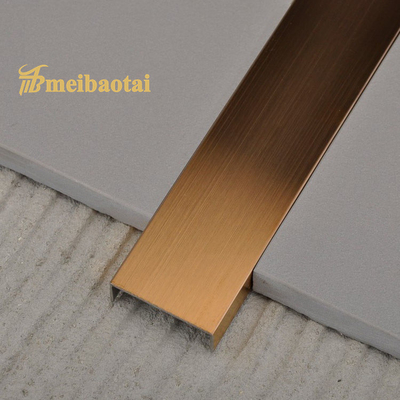 ASTM Stainless Steel Tile Trim 12mm , Stainless Steel Floor Edge Trim 0.65mm