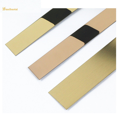 3048mm Flat Shape Stainless Steel Tile Trim For Wood Door Line Decoration