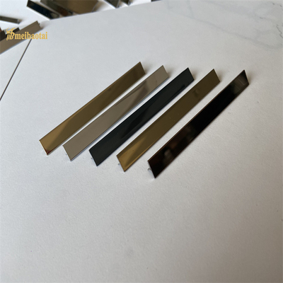 304 T Slot Stainless Steel Tile Trim Gold Mirror Finish Decorative Profiles