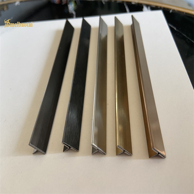 Decorative Profile T Shaped Decorative Metal Tile Trim 2440mm Length