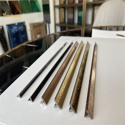 Decorative Profile T Shaped Decorative Metal Tile Trim 2440mm Length