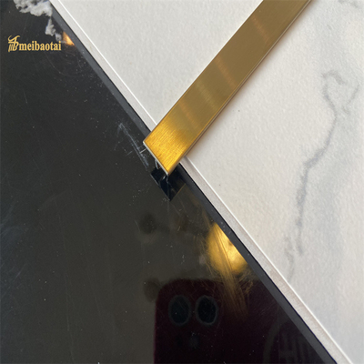 Matt Gold Finished Stainless Steel Tile Trim For Corner Metal Profile GB Standard