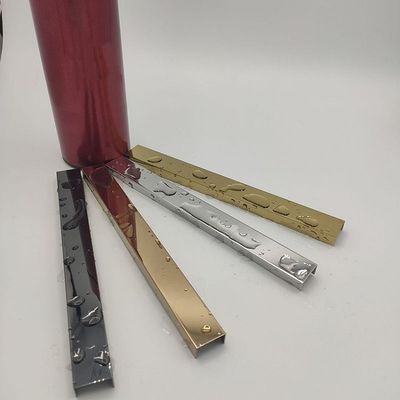 ভালো দাম JIS স্টেইনলেস স্টীল টাইল ট্রিম U V প্রোফাইল রঙ কলাই সঙ্গে আলংকারিক অনলাইন