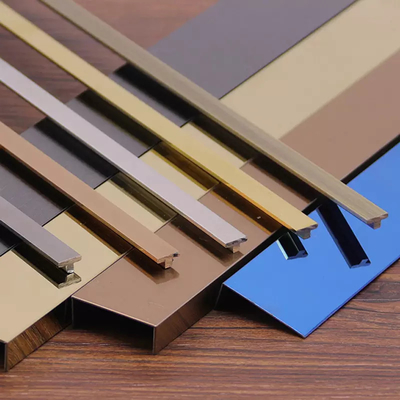 10mm Stainless Steel Metal Bullnose Border Edge Trim Hairline Surface