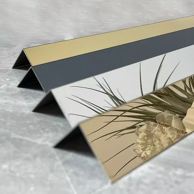 ভালো দাম গোল্ডেন মিরর এল আকৃতির সিঁড়ি টাইল ট্রিম স্টেইনলেস স্টীল মেটাল টাইল প্রোফাইল অনলাইন