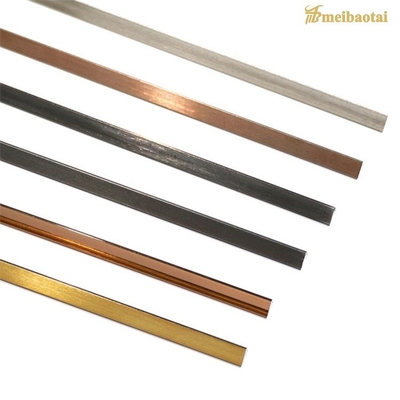 Brush T Shape Stainless Steel Tile Trim 0.55MM Thickness Anti Finger Print