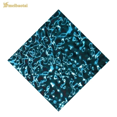 0.8mm নীল সবুজ আয়না জল ঢেউ স্টেইনলেস স্টীল শীট 1219x2438mm
