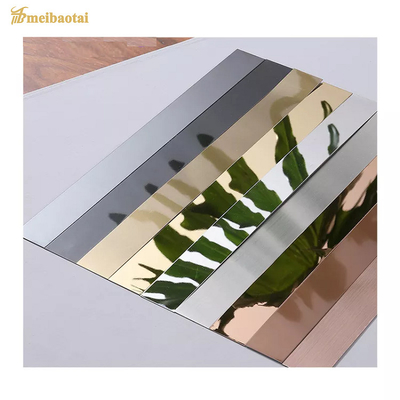 10mm Stainless Steel Tile Trim For Corner Decoration Brushed Flat Strips